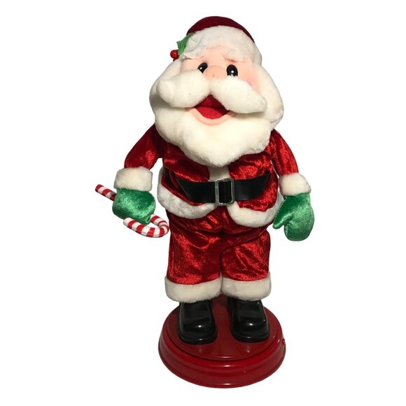 Animated Santa Claus 18" Tall Gemmy Plush Velvet & Faux Fur You Ready for This - Picture 1 of 2